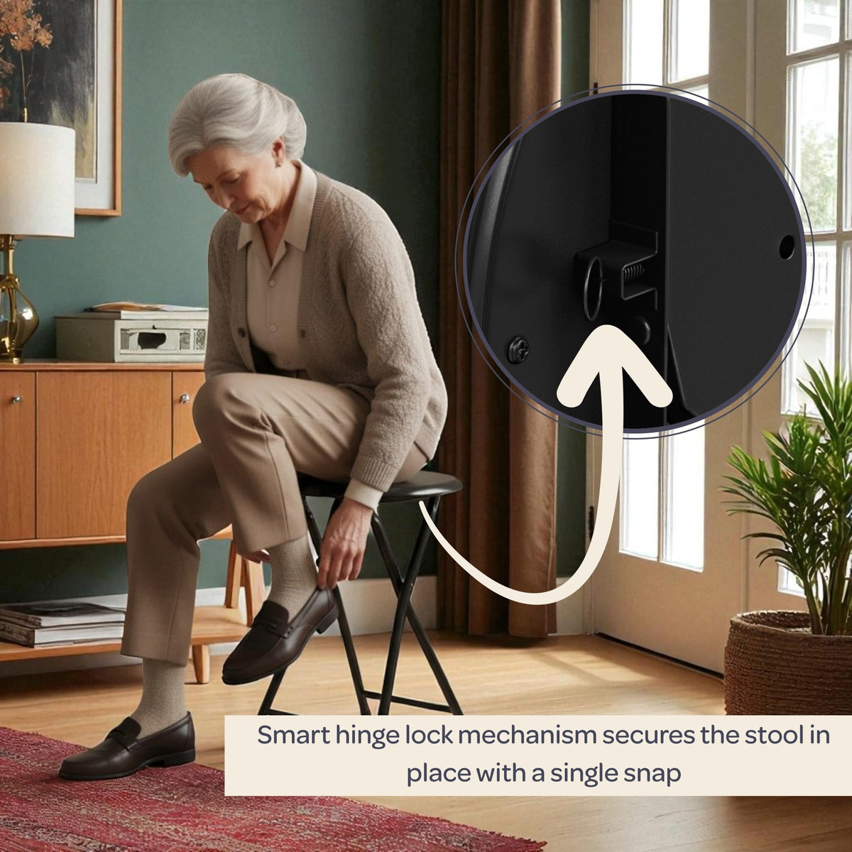 Lavish Home portable stool easy to carry to parties.