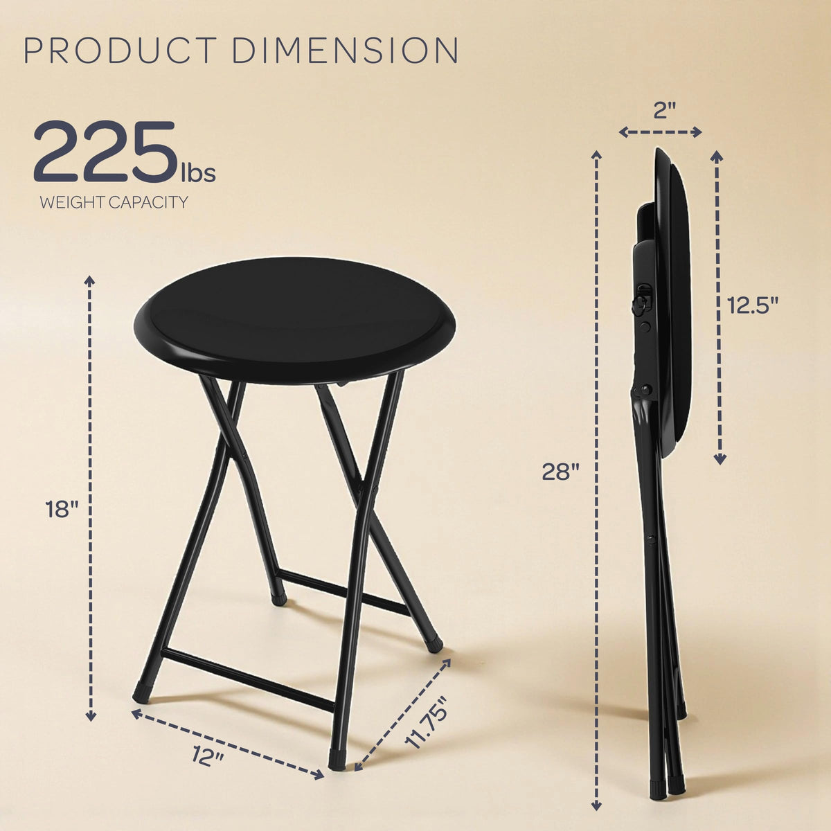 Lavish Home steel base ensures sturdy, long-lasting support.