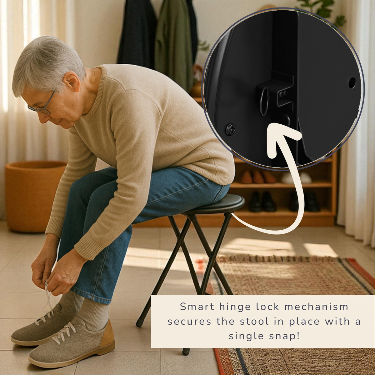 Portable indoor counter-stool from Lavish Home for vanity or kitchen areas.