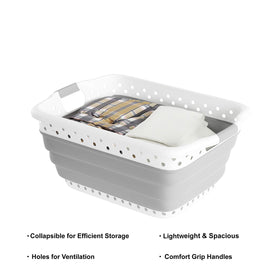 Lavish Home lightweight folding laundry basket ready for quick laundry days.
