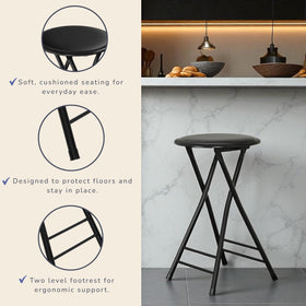 Lavish Home steel tubing base provides sturdy support for adults.