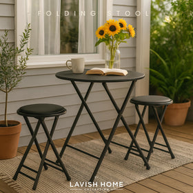 Lavish Home sturdy steel-frame design highlights durability for daily use.
