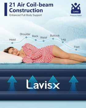 Lavisx raised mattress with non-slip bottom for steady placement