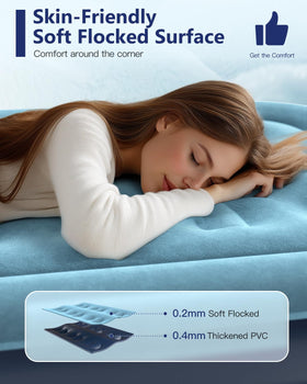Lavisx twin 16-inch raised air mattress with soft flocked top for gentle comfort