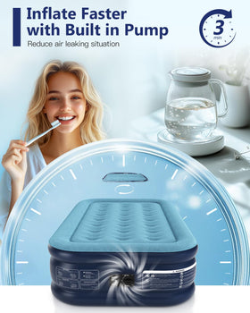 Lavisx air mattress with waterproof and stain-resistant surface for easy cleaning