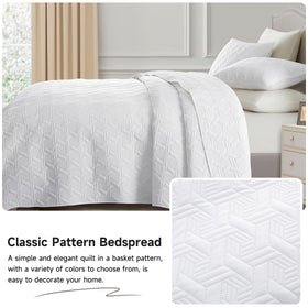 Lavsiry basket-pattern quilt with simple, elegant texture for any decor.