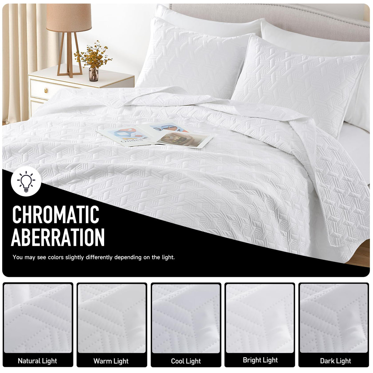 Lavsiry 3-piece set includes quilt and two shams for instant styling.