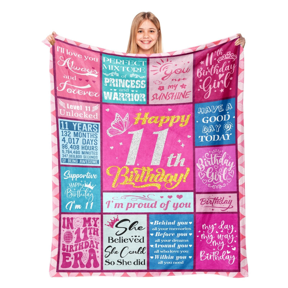 Lavua blanket for an 11-year-old birthday girl, cozy warmth for movie nights.