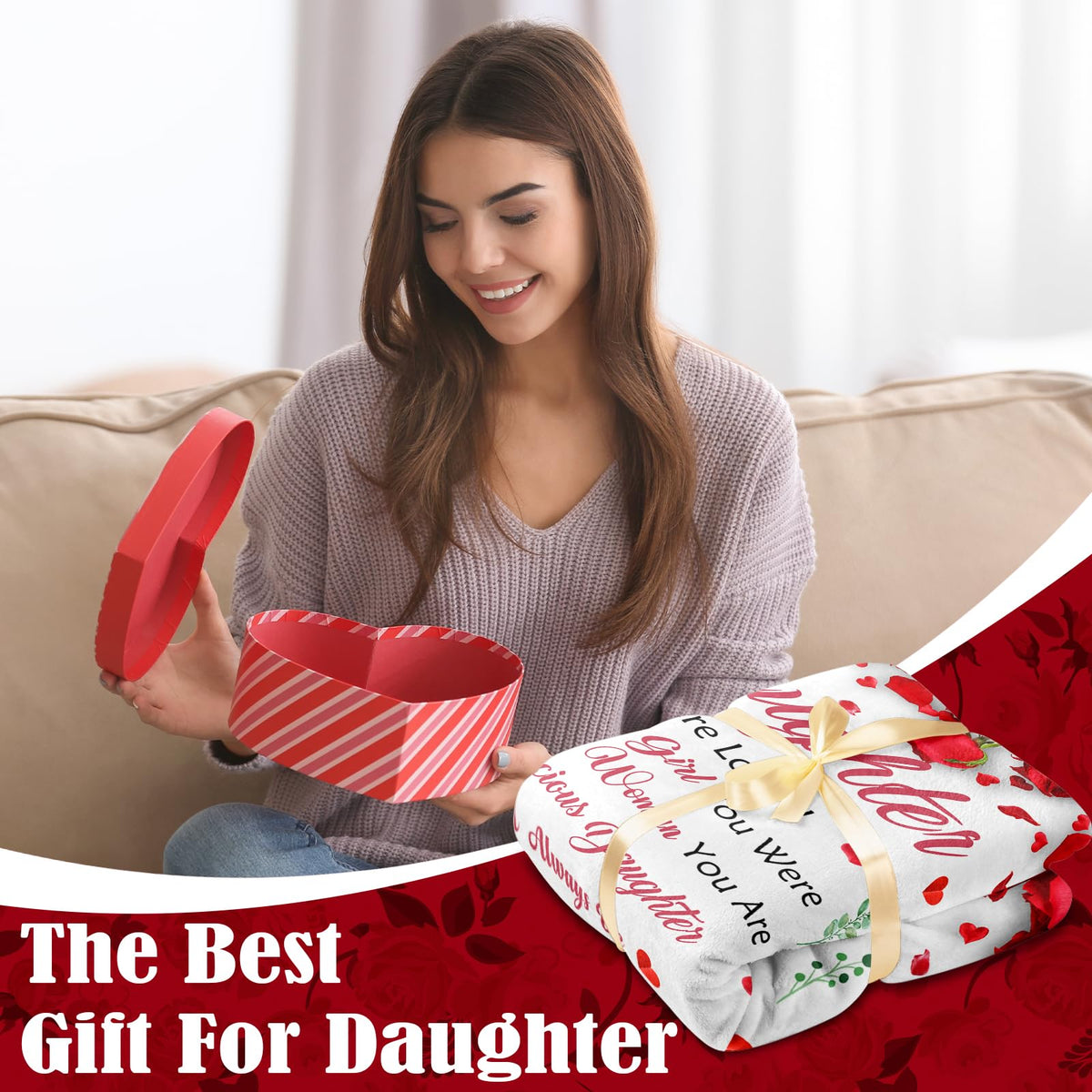 Lavua daughter blanket 50x60 folded demonstrates premium softness and gift-ready presentation.