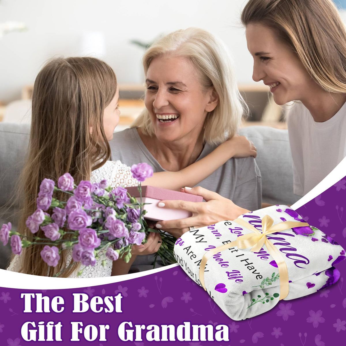 Lavua Grandma Blanket close-up texture highlights plush material for cozy evenings.