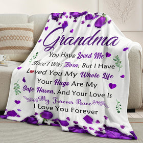 Lavua Grandma Blanket gift packaging indicates ready-to-give sentiment.