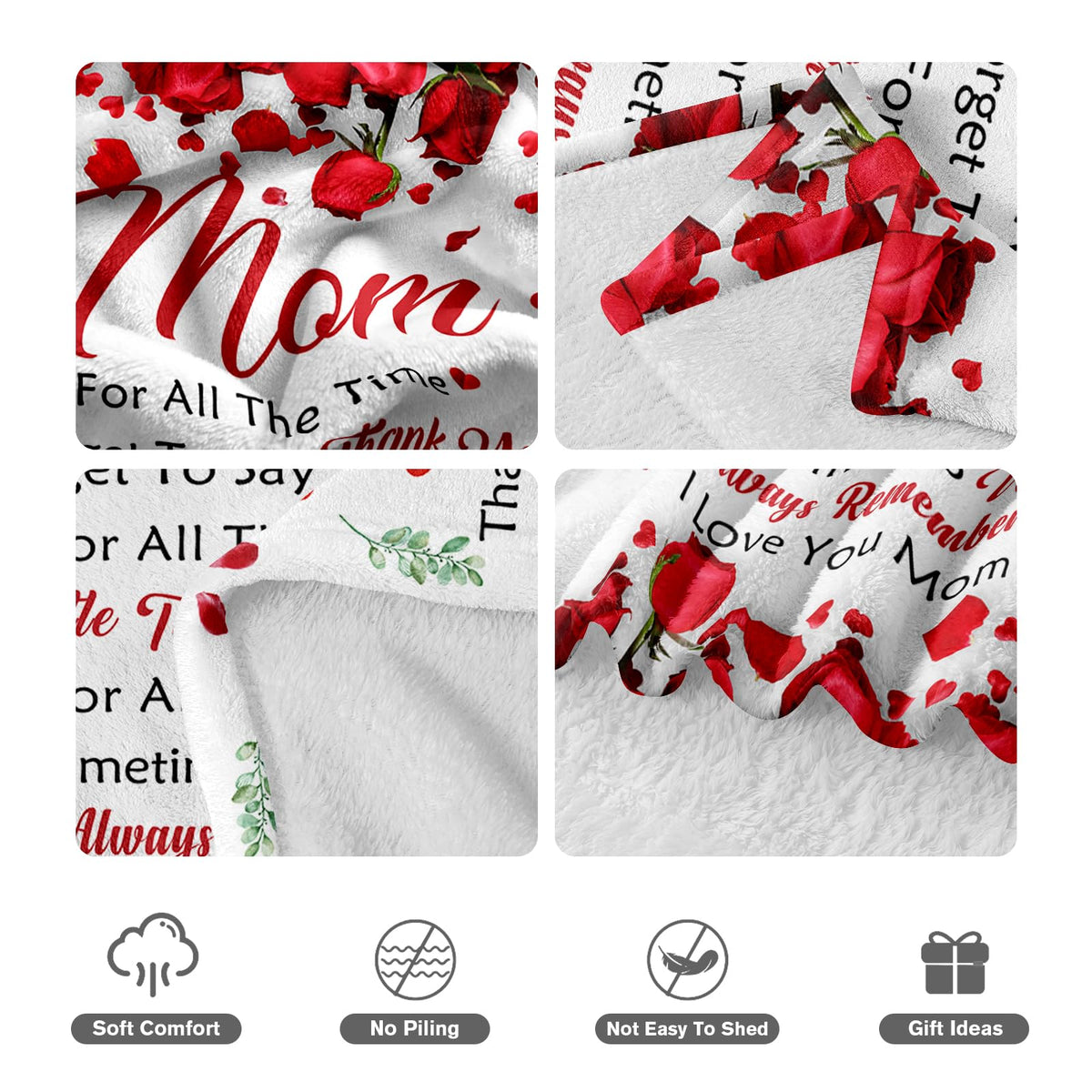 Lavua I love you mom blanket, versatile 50x60 for travel or home.