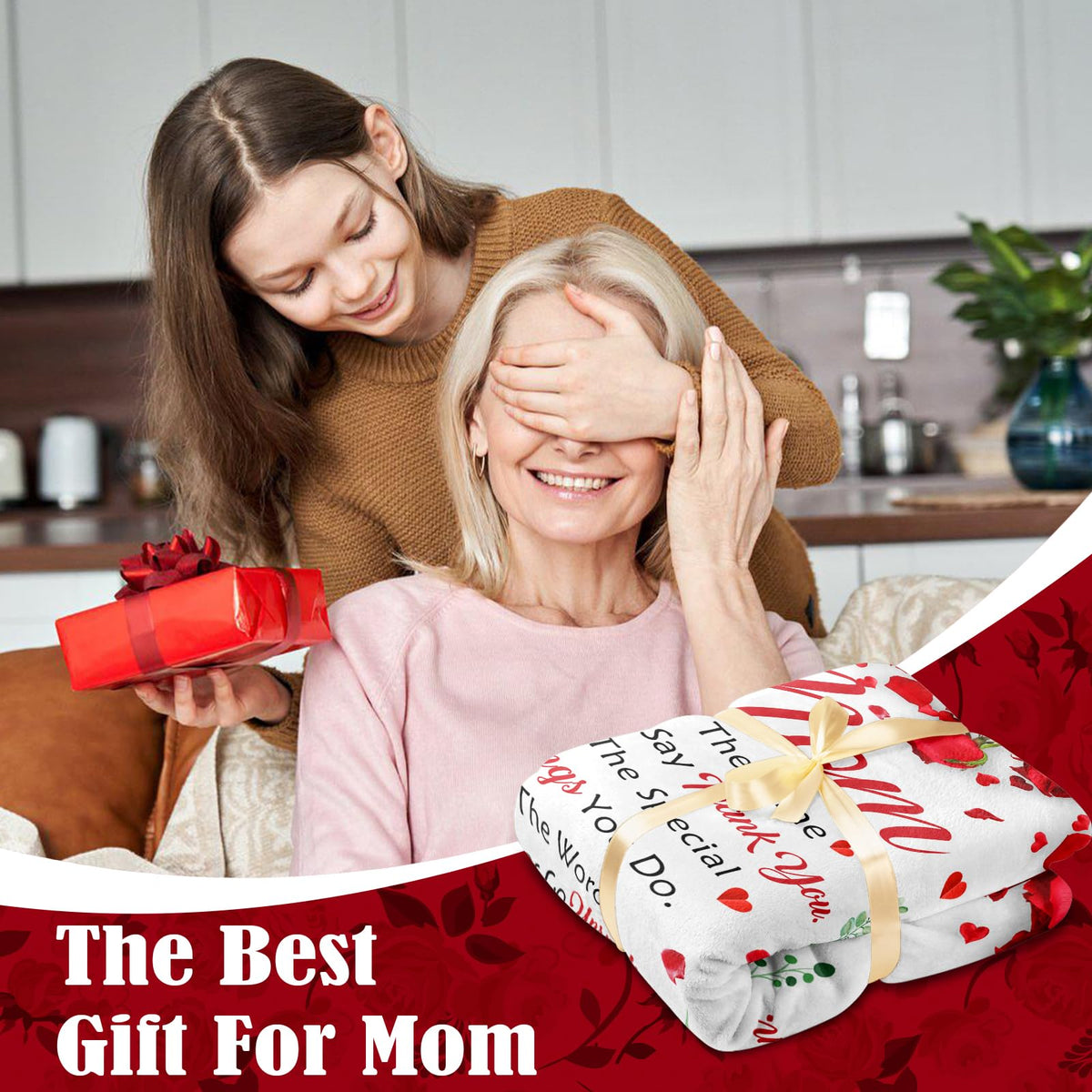 Lavua mom relaxation blanket on the couch or bed for cozy evenings.