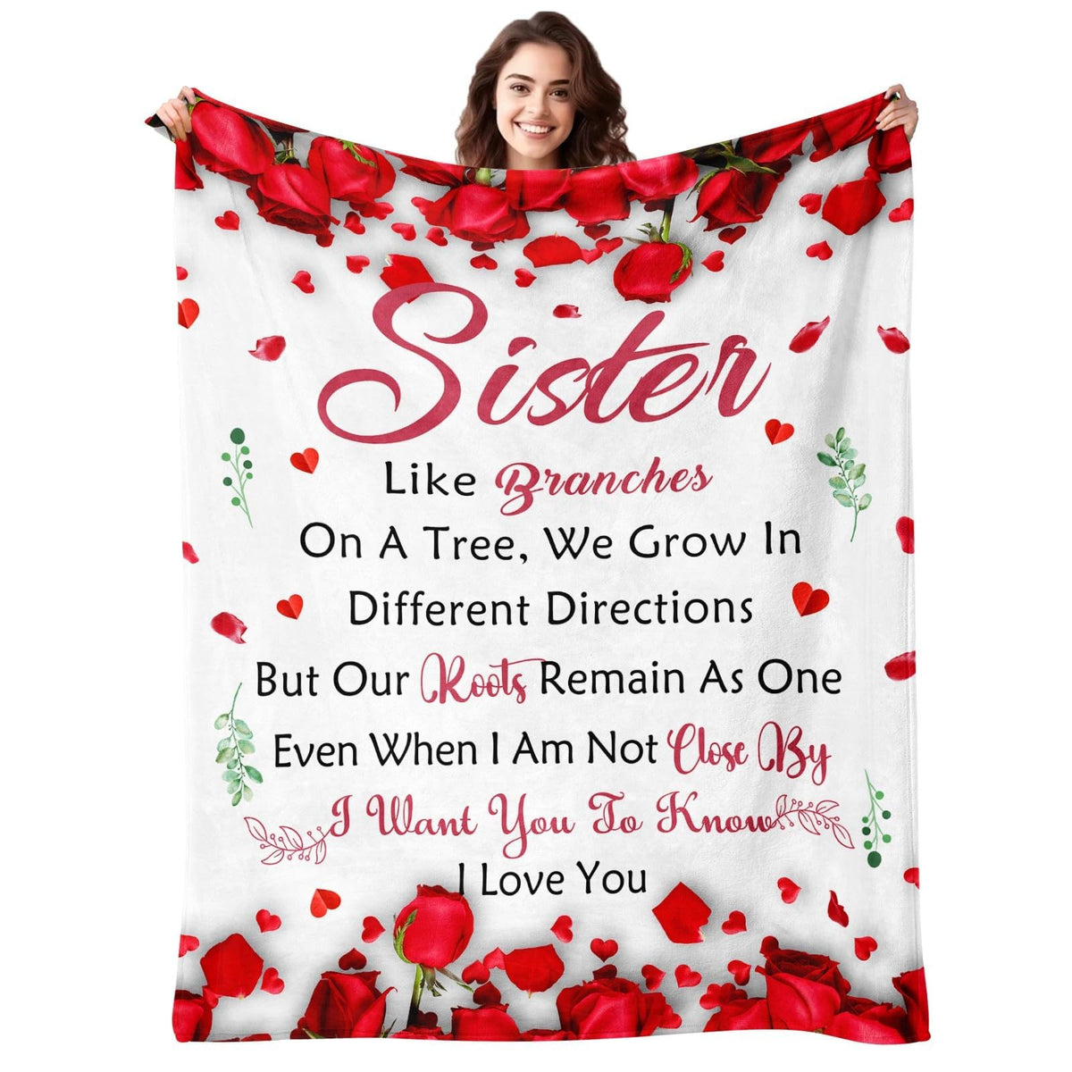 Lavua sister birthday blanket front view for cozy gifting and warmth