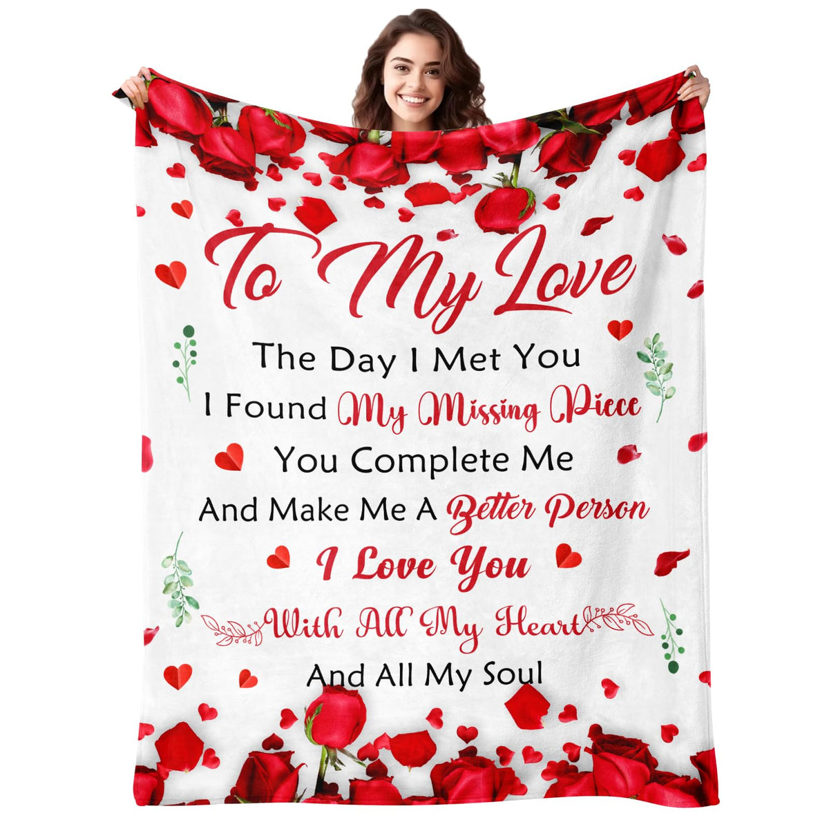 Lavua To My Love blanket front view with generous 60x80 size for cozy evenings