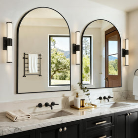 LAWADA vanity mirror 36x24 arched over sink for clear makeup checks