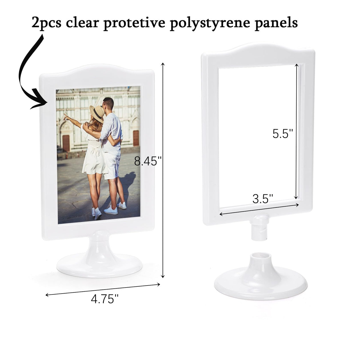Lawei double-sided 4x6 frame showcased on a table for photos.
