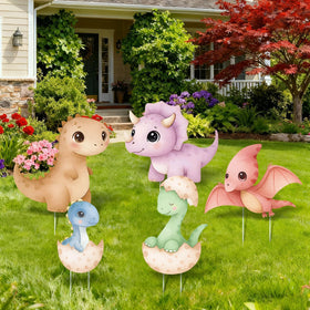 LawnIdyll dinosaur birthday backdrop complements dinosaur-themed celebrations