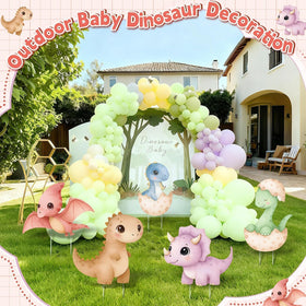 LawnIdyll dinosaur photo prop set boosts group memory captures