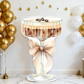 LawnIdyll Espresso Martini cutout 4ft banner enhances party photos with a playful milestone theme