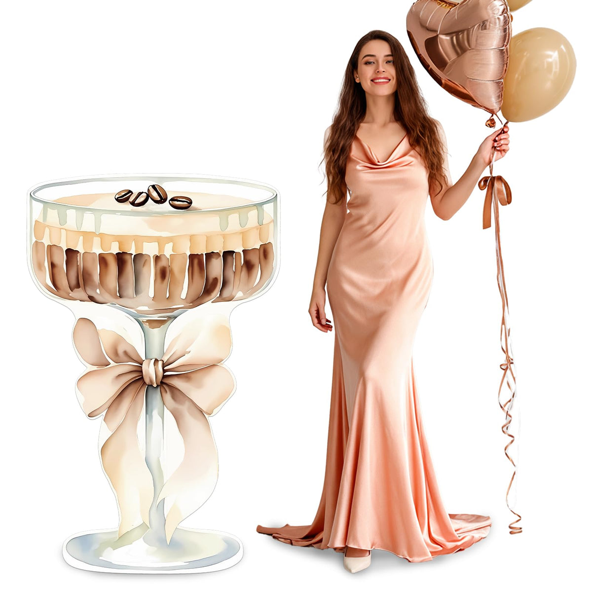 LawnIdyll Espresso Martini cutout base provides stable backdrop for outdoor celebrations