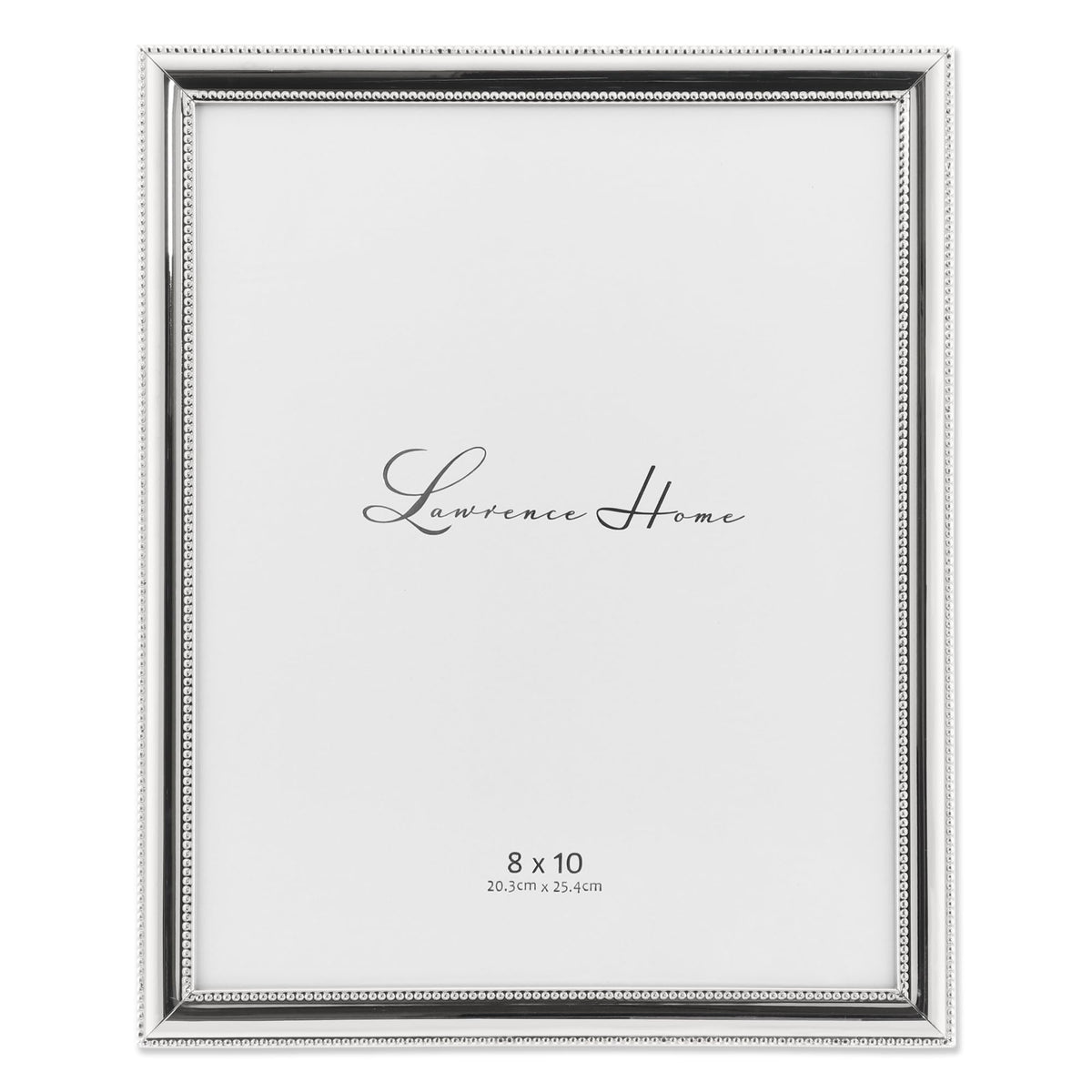 Lawrence Frames 510780 silver plate frame with delicate beading for elegant wall or shelf display.