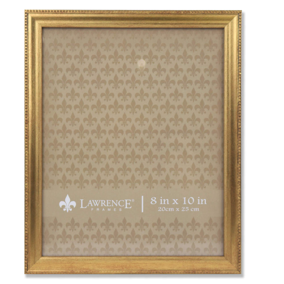 Lawrence Frames Classic Bead 8x10 Gold Frame with beaded edge complements any decor.