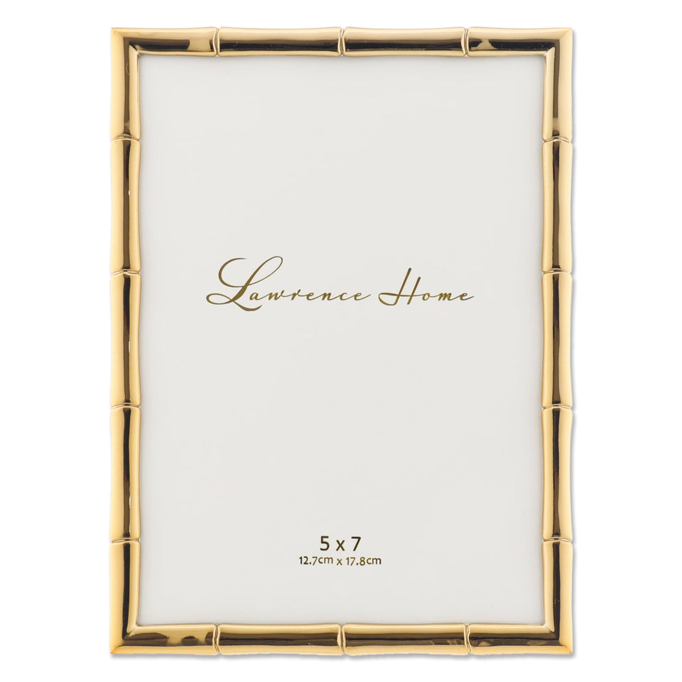 Lawrence Frames gold bamboo 5x7 frame, front view for an elegant photo display.