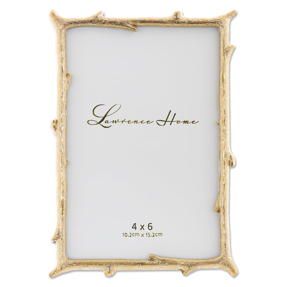 Lawrence Frames gold branch design front view for 4x6 photo display