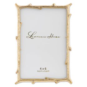 Lawrence Frames gold branch design front view for 4x6 photo display