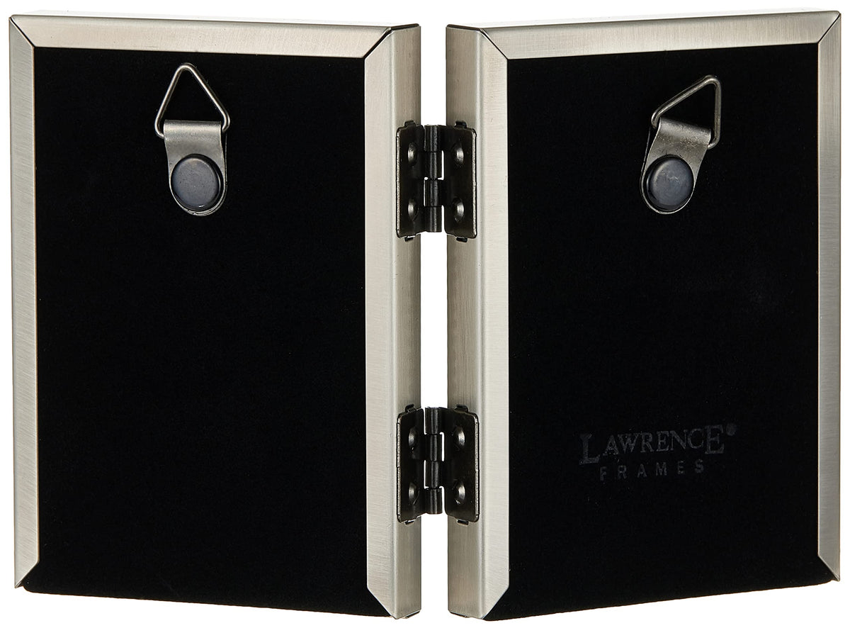 Lawrence Frames black velvet backing protects photos in pewter frame.
