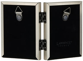 Lawrence Frames black velvet backing protects photos in pewter frame.