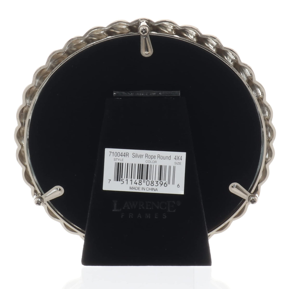 Lawrence Frames Rope Design Metal Frame round silver wall mounting with hangers