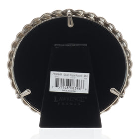 Lawrence Frames Rope Design Metal Frame round silver wall mounting with hangers