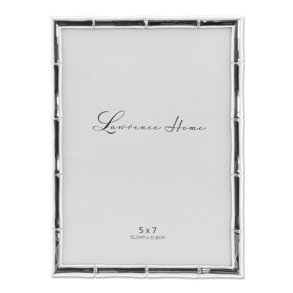 Lawrence Frames silver metal bamboo frame, ideal for tabletop or wall display.