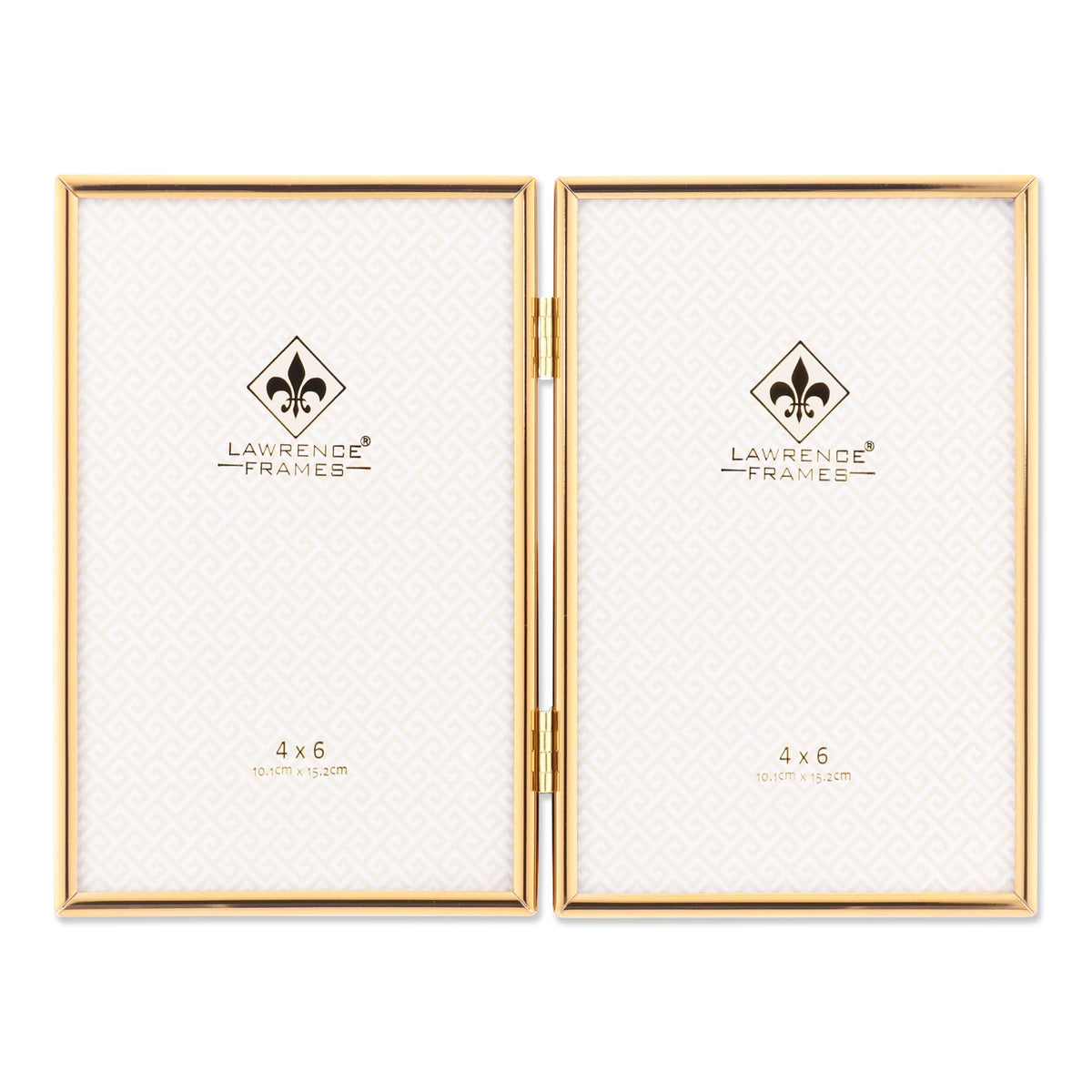 Lawrence Frames Simply Gold frame front view showcases two vertical 4x6 photos