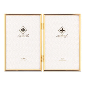 Lawrence Frames Simply Gold frame front view showcases two vertical 4x6 photos
