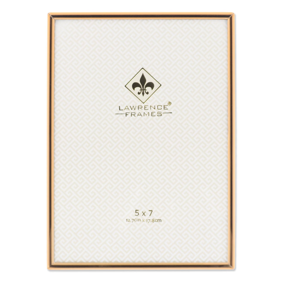 Lawrence Frames Simply Gold frame front view, ready to showcase a 5x7 photo.