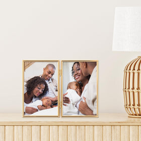 Lawrence Frames Simply Gold frame velvet backing supports elegant wall or desk display