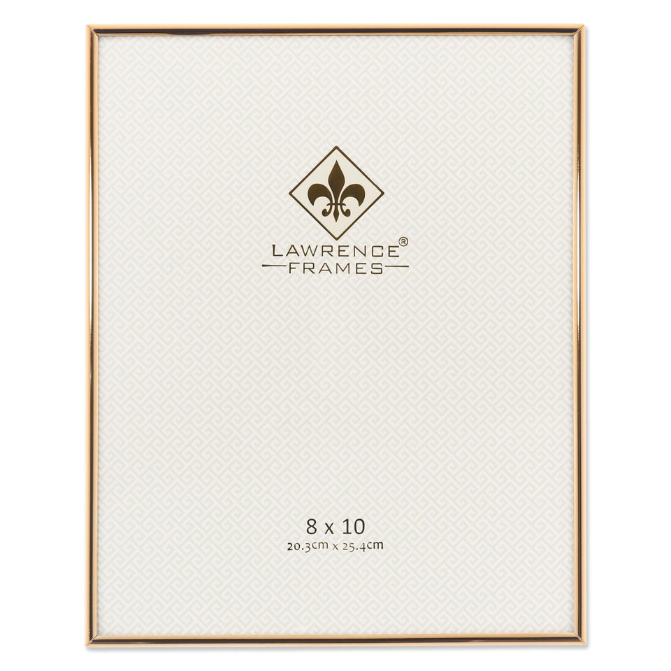 Lawrence Frames Simply Gold metal frame for 8x10 photos, elegant display for any room.