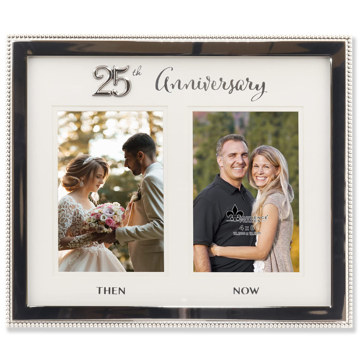 Lawrence Frames Then and Now front view with double matting for two 4x6 photos