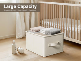 LayerSpace fabric storage bin side view emphasizes convenient handling for easy access.
