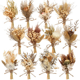Layhit 12-pcs boho dried flower bouquet for rustic decor.