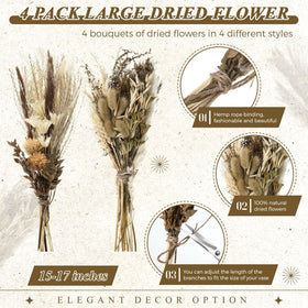 Layhit boho dried flower bundle ideal for vase styling and warm wedding accents.