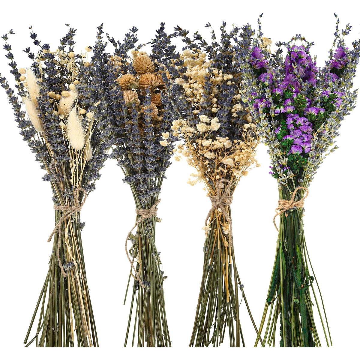 Layhit four-pack lavender dried bouquet, 15-17 inches, for elegant wedding decor.