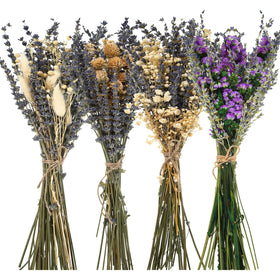 Layhit four-pack lavender dried bouquet, 15-17 inches, for elegant wedding decor.