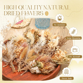 Layhit handmade dried flowers bundle offers natural, fragrance-free décor.