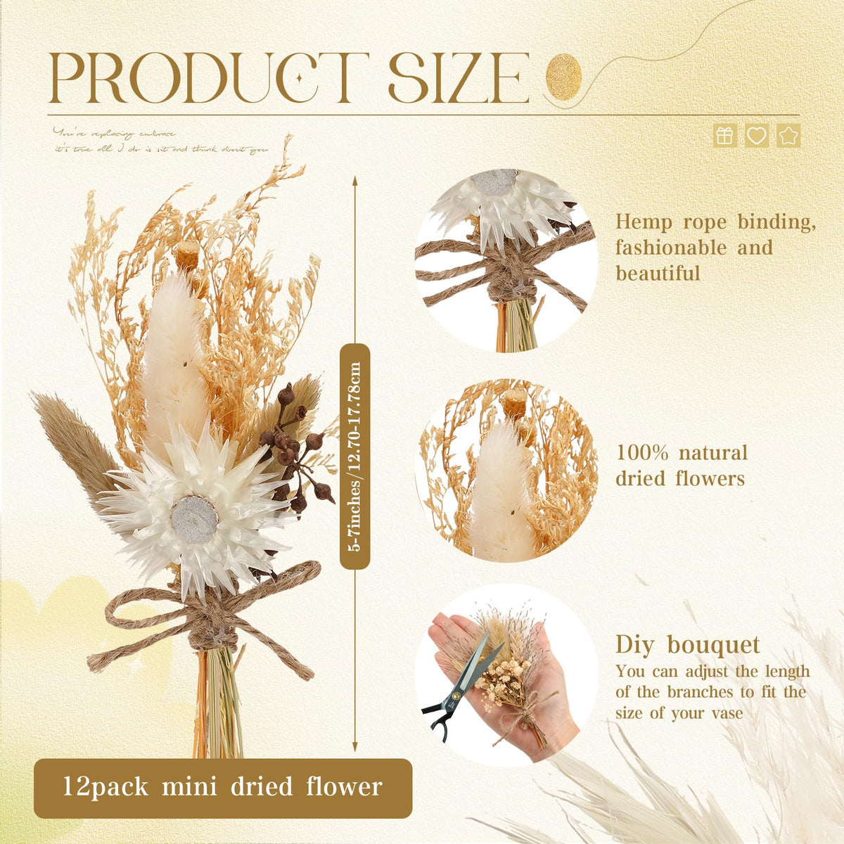 Layhit mini wedding dried flowers collection enhances photo displays.