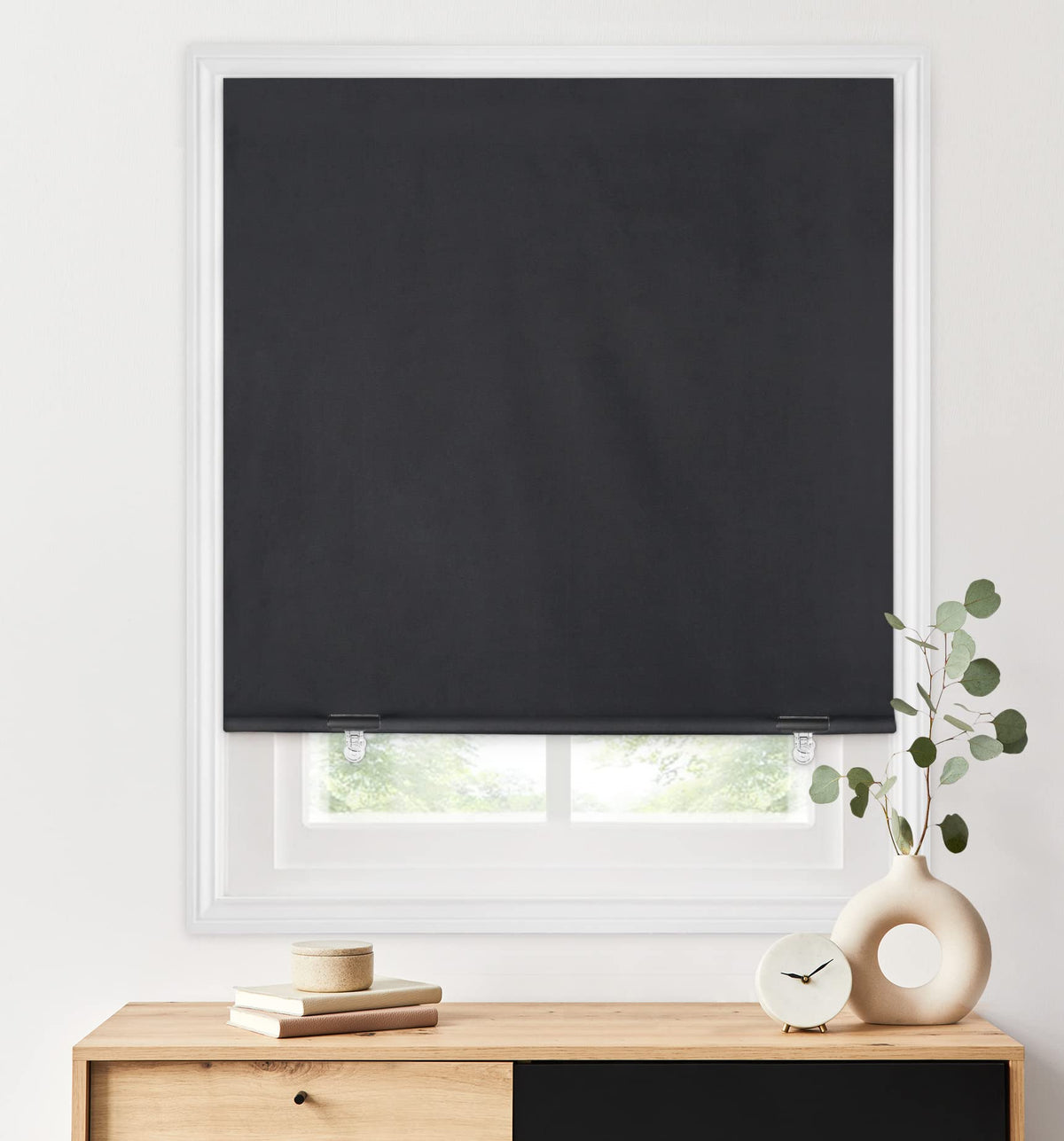LazBlinds 100percent blackout roller shade blocks light for private bedrooms.