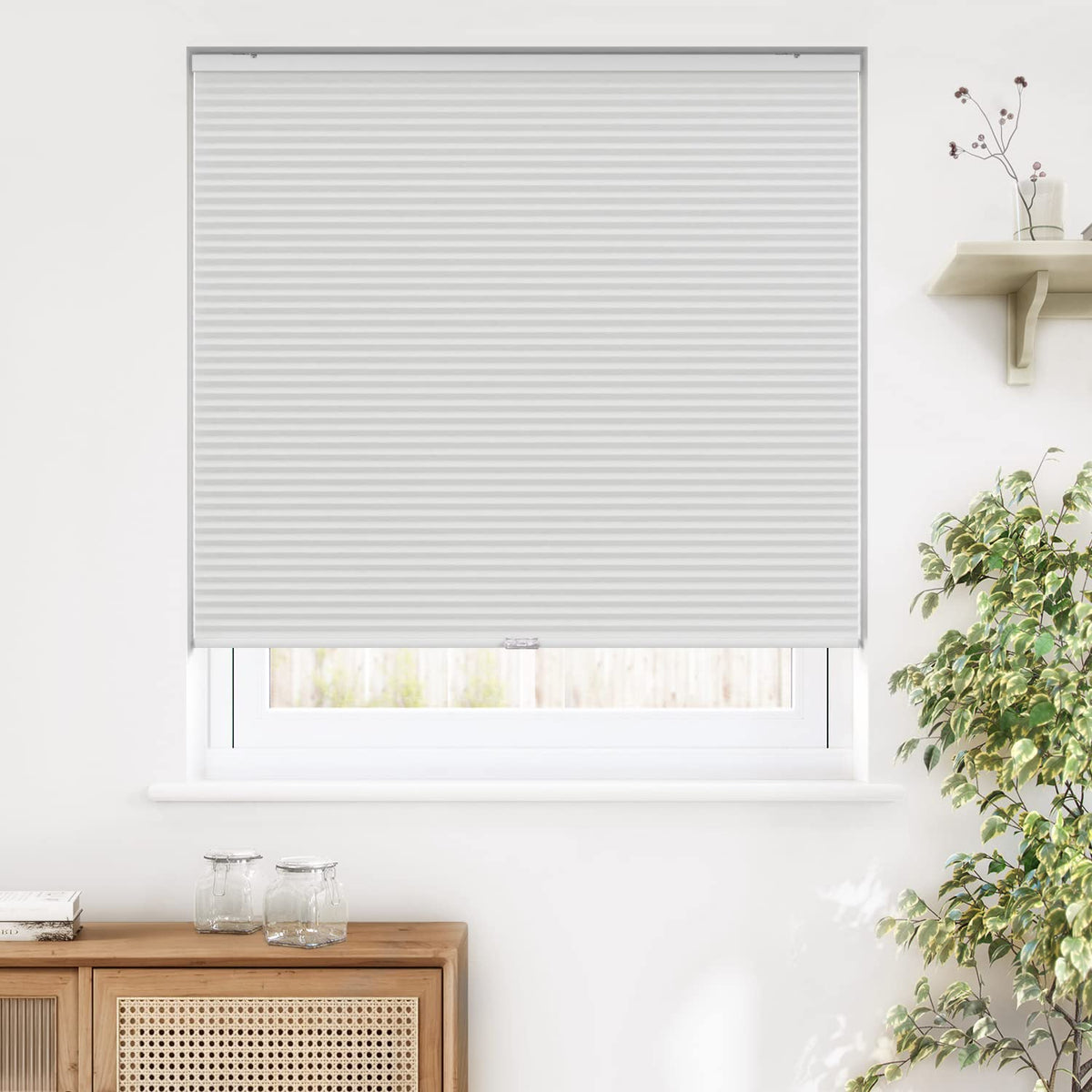 LazBlinds cordless cellular shades front view, sleek and child-safe
